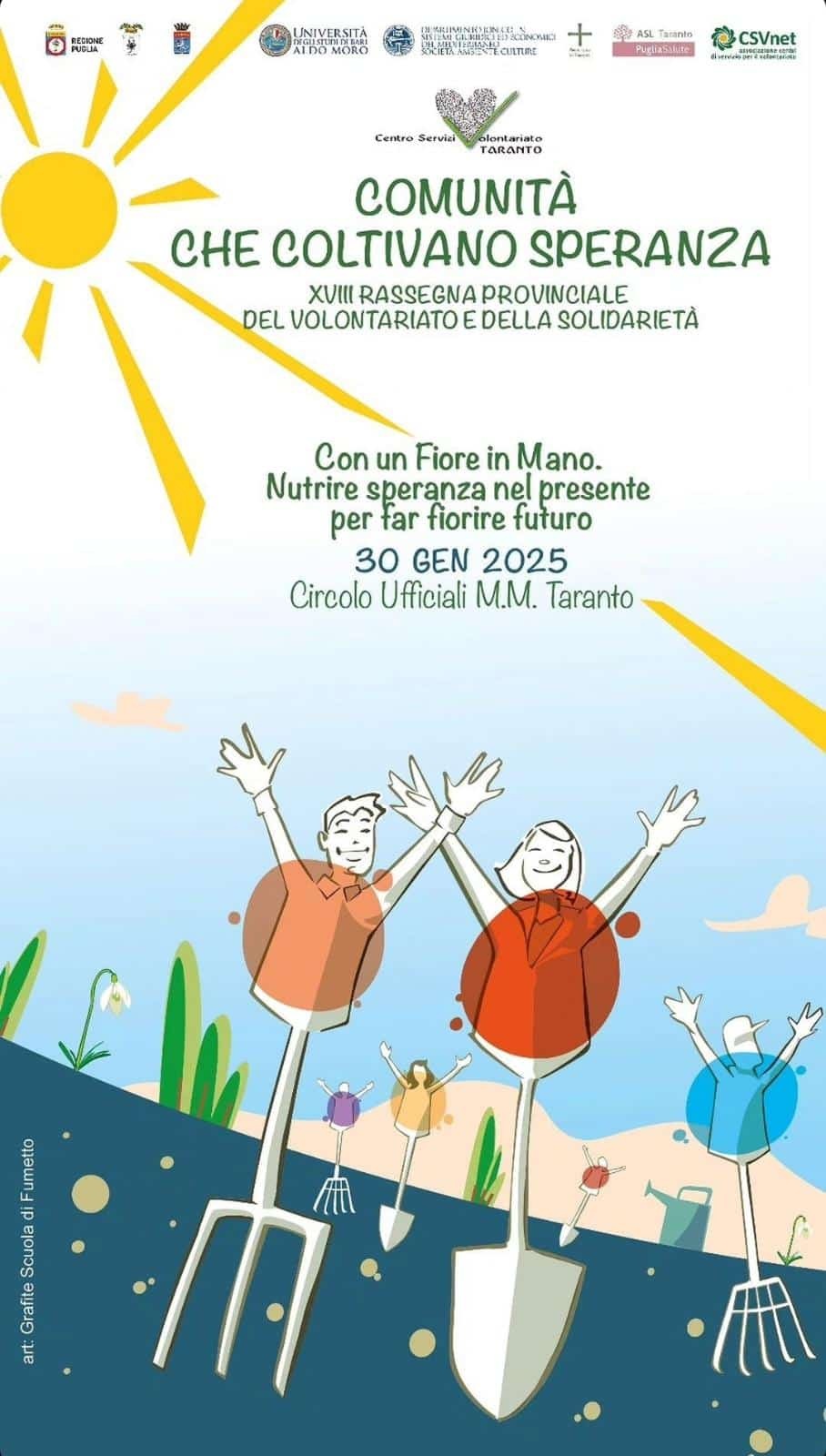 30 gennaio 2025 evento "Comunità che coltivano la speranza" Con un fiore in mano